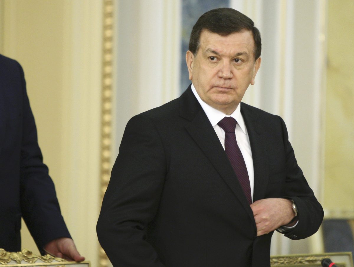 Uzbek President Shavkat Mirziyoyev attends a meeting with his Kazakh counterpart Nursultan Nazarbayev in Astana, Kazakhstan March 23, 2017. Photo: Mukhtar Kholdorbekov/Reuters