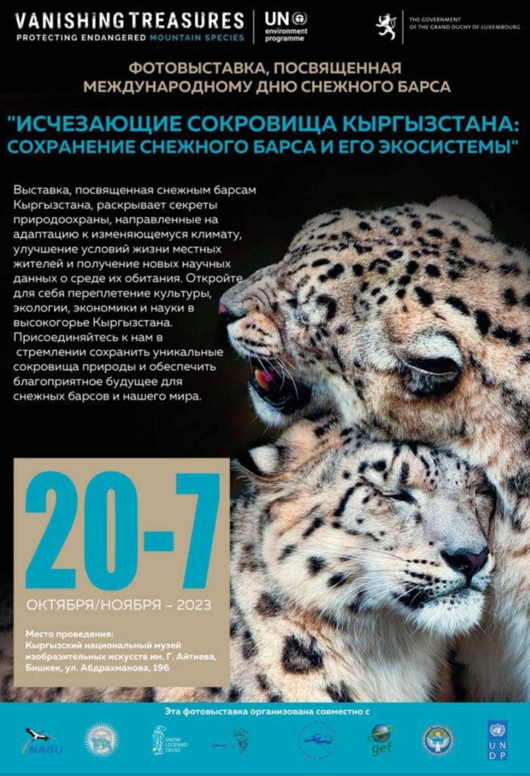 В Бишкеке пройдет фотовыставка, посвященная Международному дню снежного барса