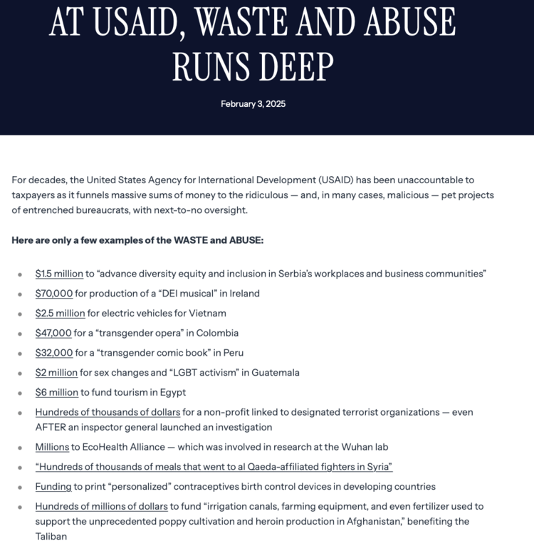 Белый дом обвинил USAID в бесконтрольных расходах на «нелепые проекты»