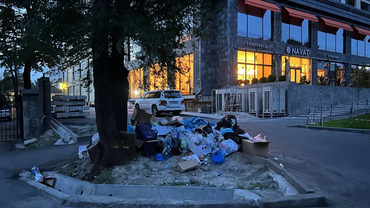 Жители домов на бульваре Эркиндик жалуются на стихийную свалку, устроенную кафе