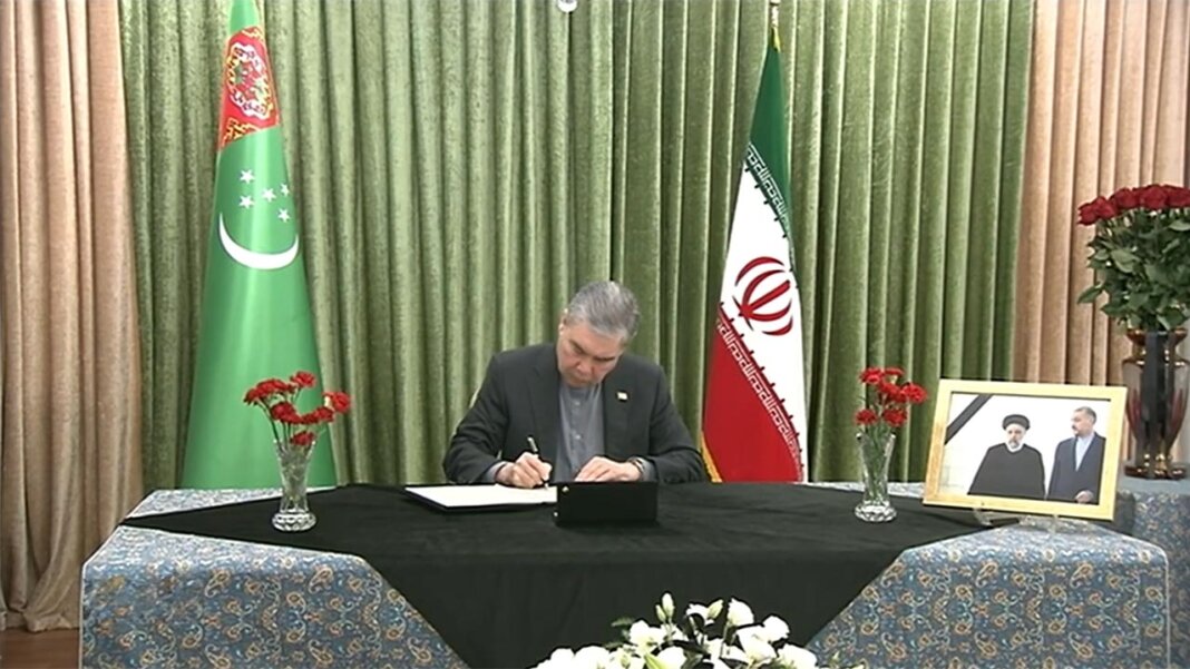 2024_05_21_iran_embassy_condolences_01 На церемонию прощания с Аятоллой Хаменеи летал Гурбангулы Бердымухамедов - Хроника Туркменистана